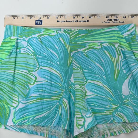 Lilly Pulitzer Jeanine Shorts Green Fronds Size 4 summer‎ bright floral palm - Picture 10 of 10